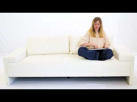 Maeve 91" Upholstered Stationary SofaWhite Pearl LiveSmart Performance Fabric