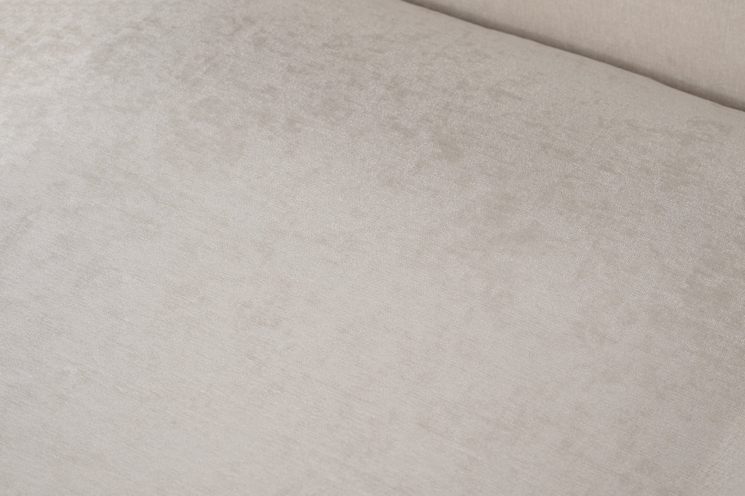 Prince - Contemporary Off White Fabric  Silver Accent Chair