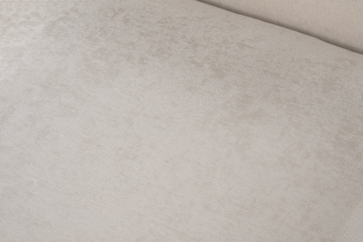 Prince - Contemporary Off White Fabric  Silver Accent Chair