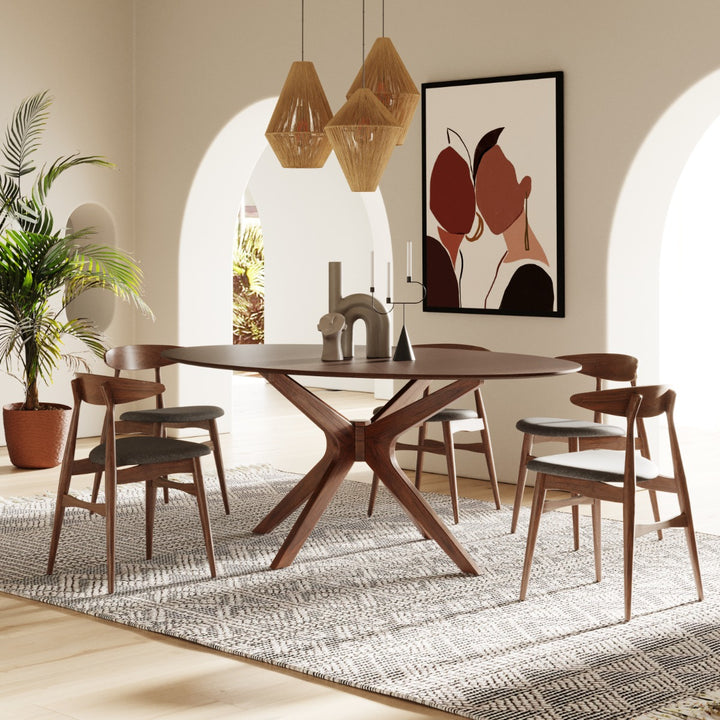 Prospect  Modern Oval Walnut Dining Table