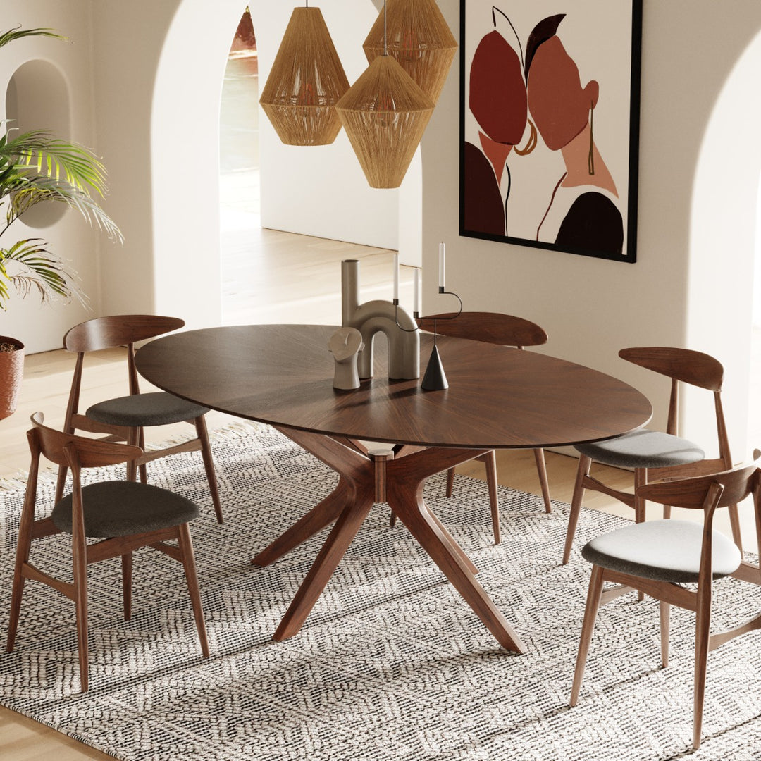Prospect  Modern Oval Walnut Dining Table