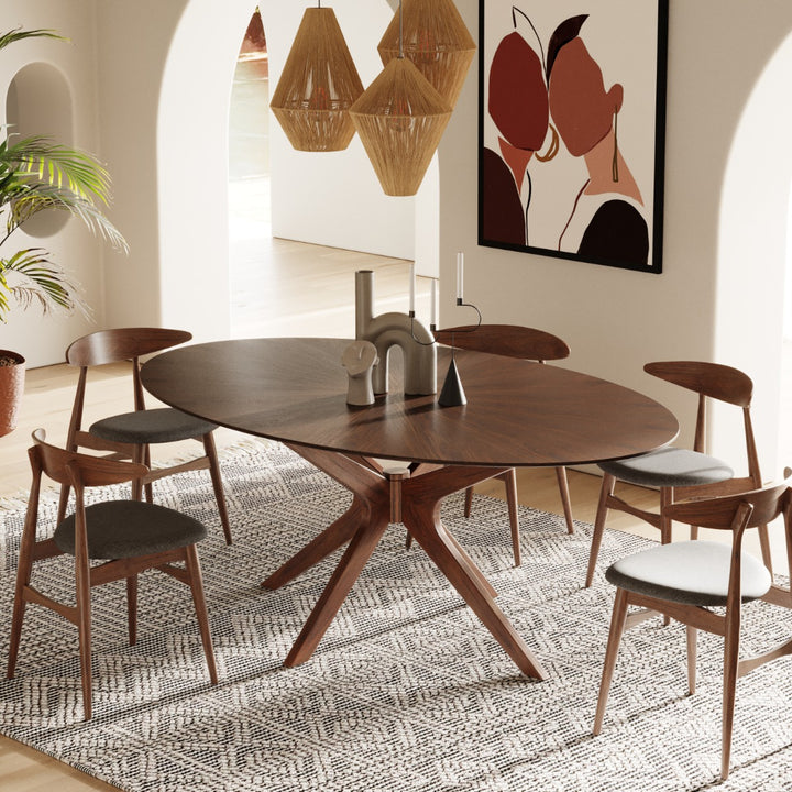Prospect  Modern Oval Walnut Dining Table