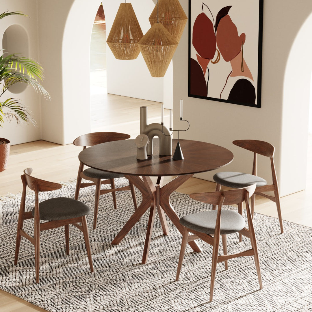 Prospect  Modern 47" Round Walnut Dining Table