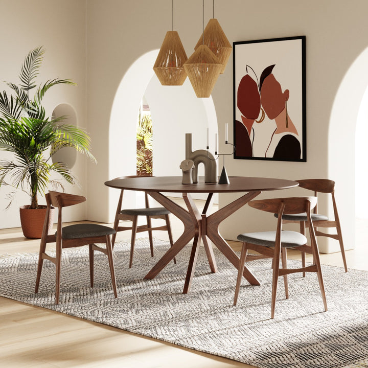Prospect - Modern Round 59" Walnut Dining Table