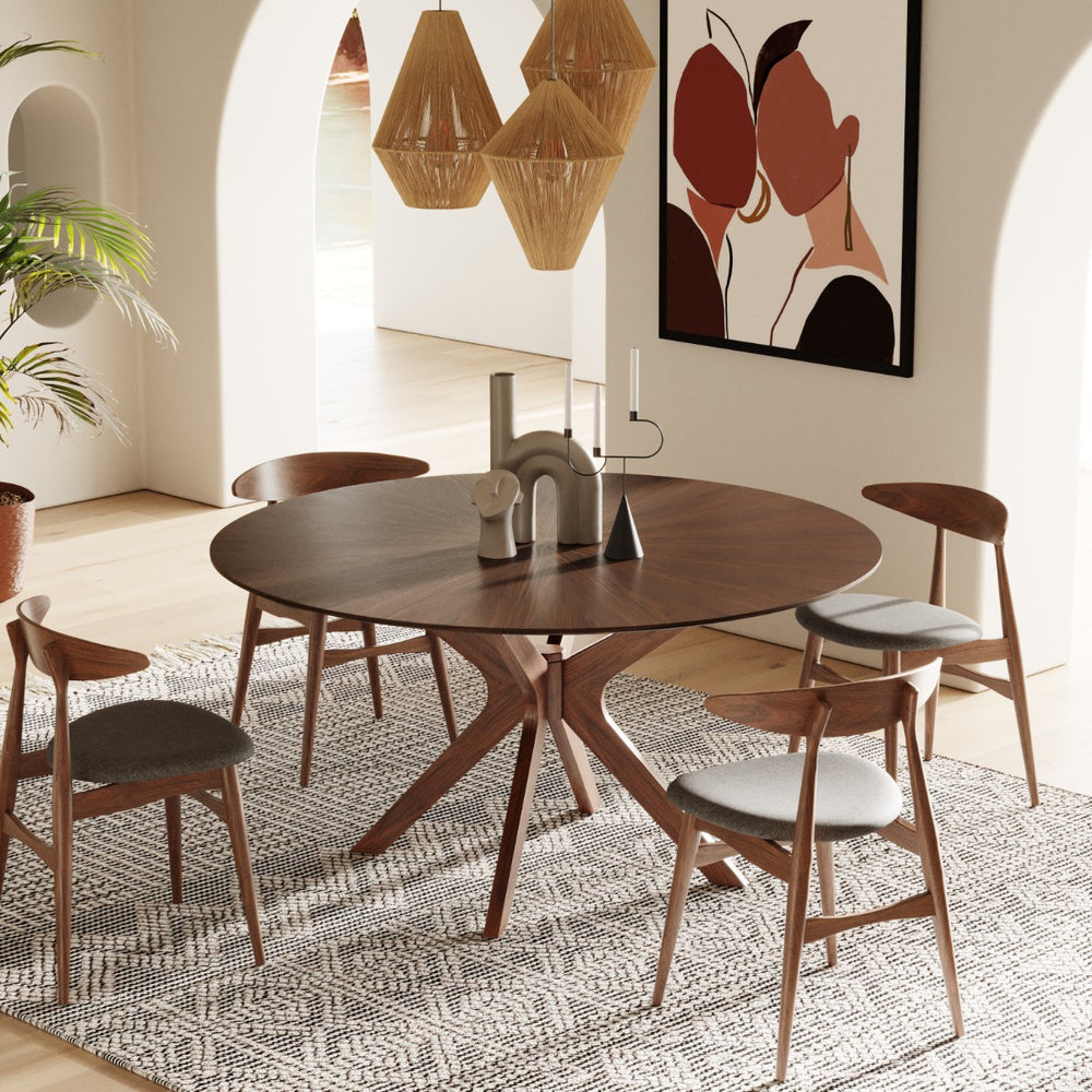 Prospect - Modern Round 59" Walnut Dining Table - View 3