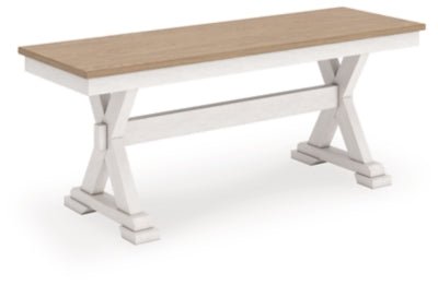 Purlaney 48" Dining Bench - White Dining Bench modern furniture Contempo Furniture