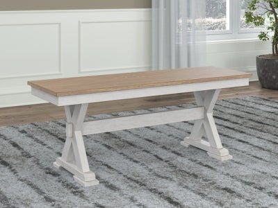 Purlaney 48" Dining Bench - White Dining Bench modern furniture Contempo Furniture