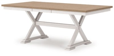 Purlaney Dining Butterfly Extension Table - White Dining Table with Extensions modern furniture Contempo Furniture