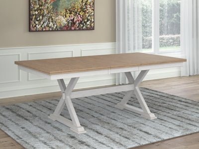 Purlaney Dining Butterfly Extension Table - White Dining Table with Extensions modern furniture Contempo Furniture