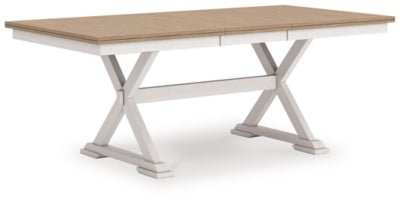 Purlaney Dining Butterfly Extension Table - White Dining Table with Extensions modern furniture Contempo Furniture