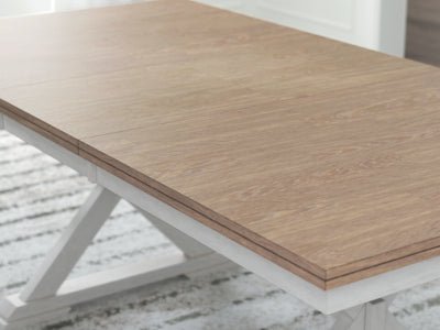 Purlaney Dining Butterfly Extension Table - White Dining Table with Extensions modern furniture Contempo Furniture