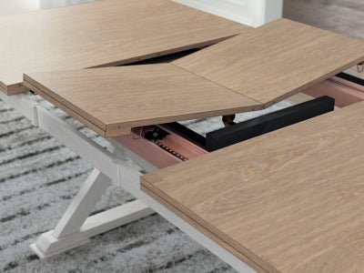 Purlaney Dining Butterfly Extension Table - White Dining Table with Extensions modern furniture Contempo Furniture