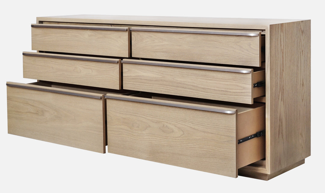 Modus Furniture Jvlh82 One Coastal Modern Six Drawer Dresser In Bisque