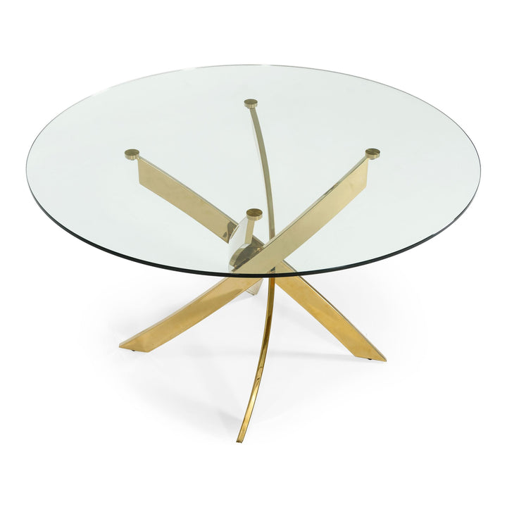 Pyrite - Modern Round Glass Dining Table