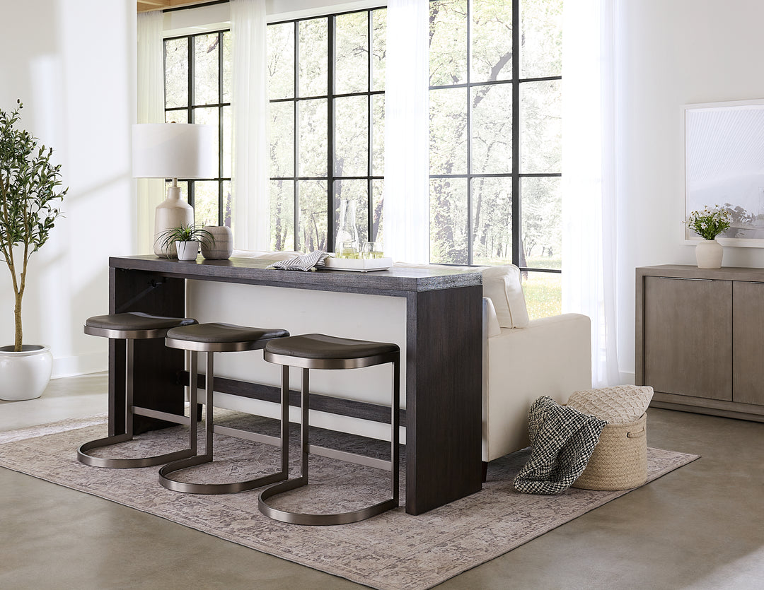 Modus Furniture Azu567 Oxford Gathering Table With Usb Power In Basalt Grey