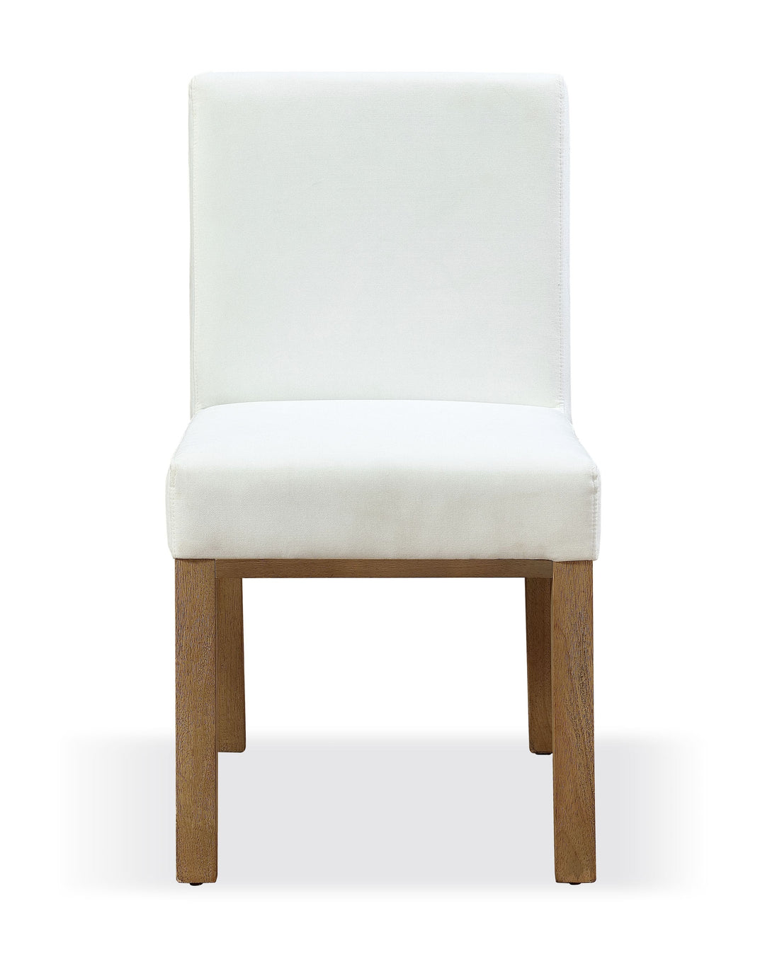 Modus Furniture Jvlh63 One Modern Coastal Sled Leg Upholstered Dining Side Chair In White Pearl And Bisque