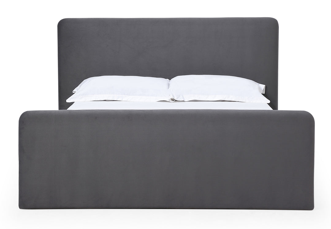 Modus Furniture Prrzh5 Elora Fully Upholstered Platform Bed In Charcoal Velvet