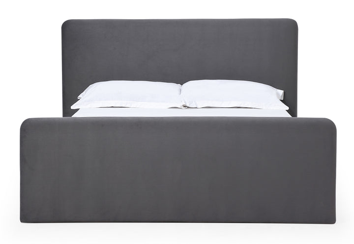 Modus Furniture Prrzh5 Elora Fully Upholstered Platform Bed In Charcoal Velvet