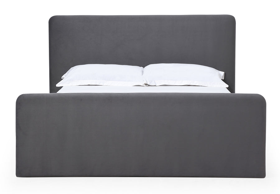 Modus Furniture Prrzh5 Elora Fully Upholstered Platform Bed In Charcoal Velvet
