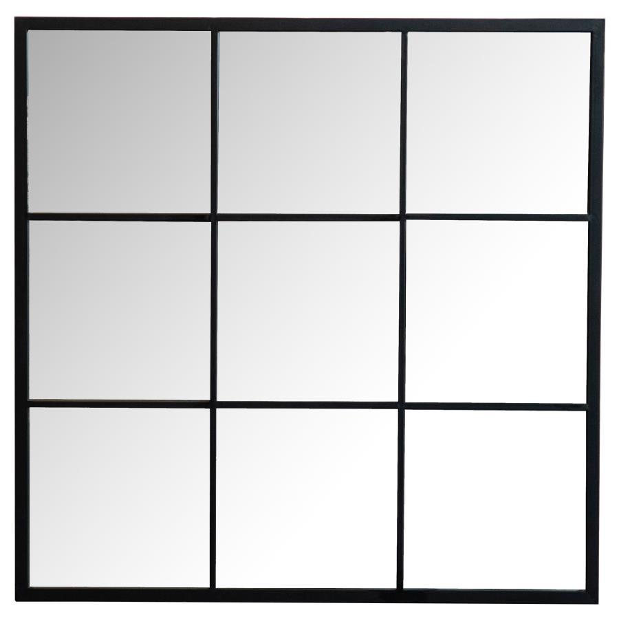 Quetzal - Square Window Pane Wall Mirror - Black Wall Mirror modern furniture Contempo Furniture