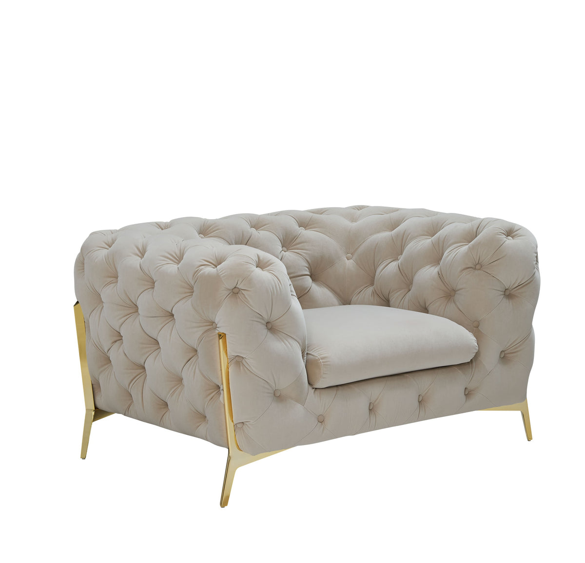 Quincey - Transitional Beige Velvet Chair