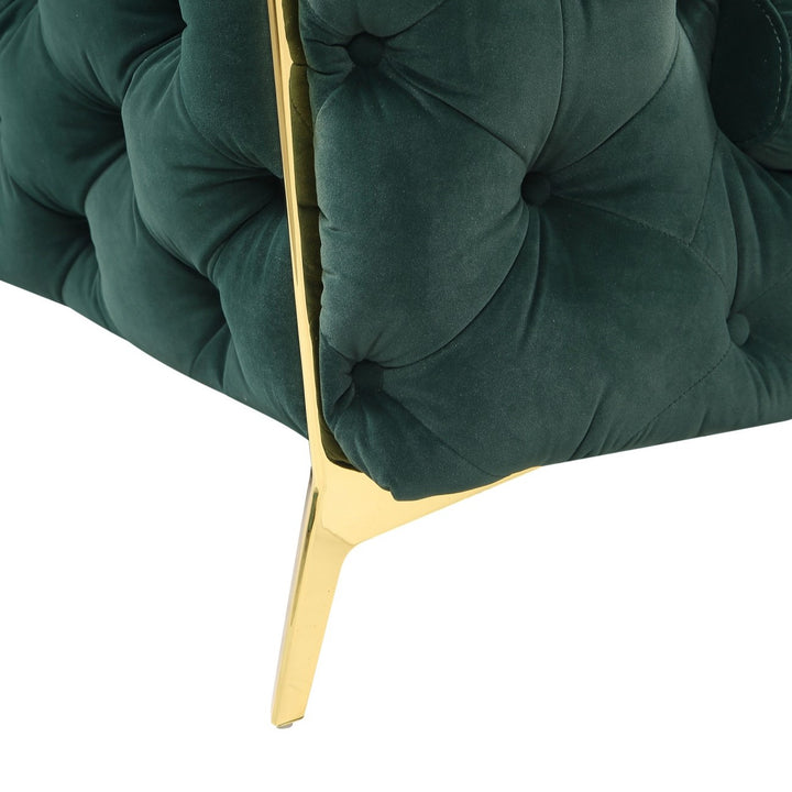 Quincey  Transitional Emerald Green Velvet Chair