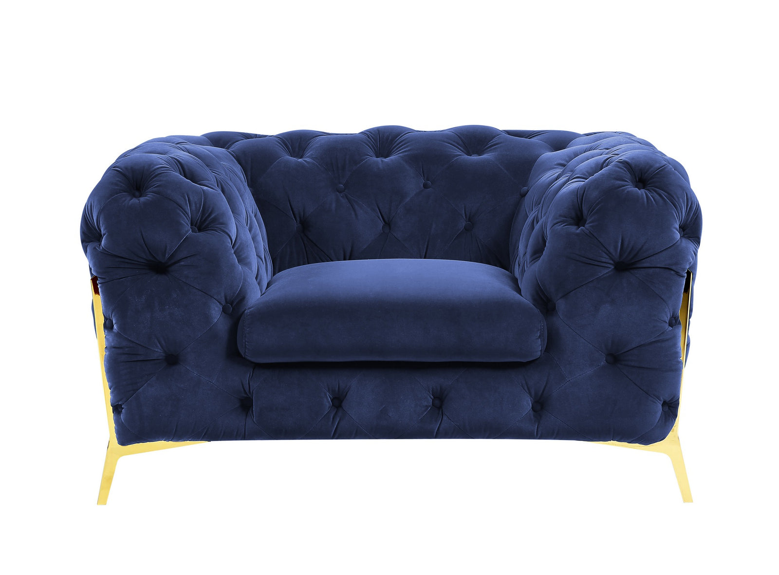 Quincey - Transitional Blue Velvet Chair