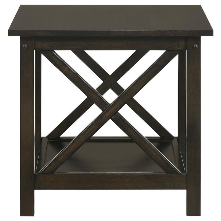 Rachelle - 3 Piece Rectangular Coffee Table Set - Deep Merlot Table Set modern furniture Contempo Furniture