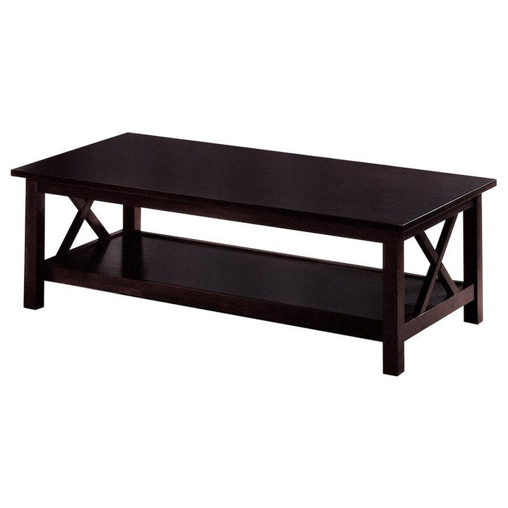 Rachelle - 3 Piece Rectangular Coffee Table Set - Deep Merlot Table Set modern furniture Contempo Furniture