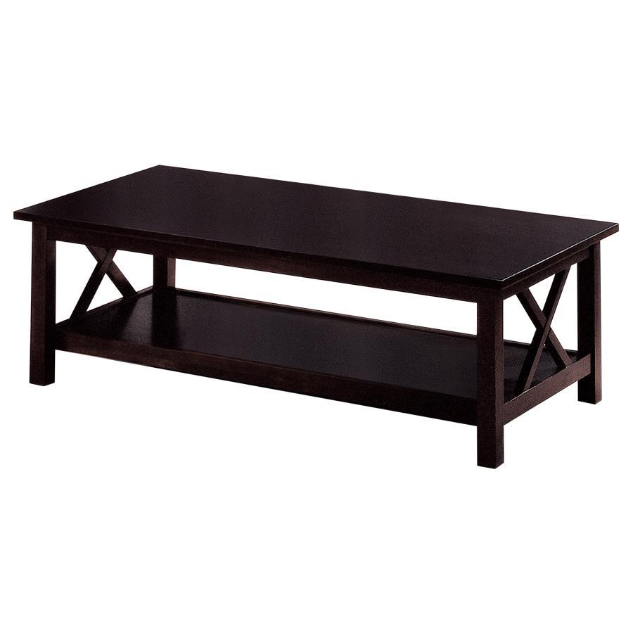 Rachelle - 3 Piece Rectangular Coffee Table Set - Deep Merlot Table Set modern furniture Contempo Furniture