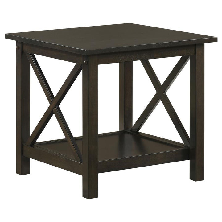 Rachelle - 3 Piece Rectangular Coffee Table Set - Deep Merlot Table Set modern furniture Contempo Furniture