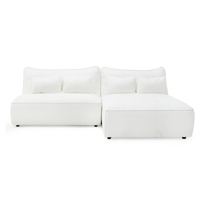 Racine - Modern White Fabric Modular Sectional Sofa