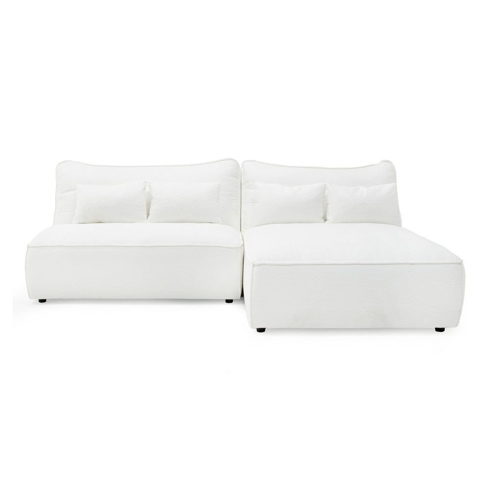 Racine - Modern White Fabric Modular Sectional Sofa