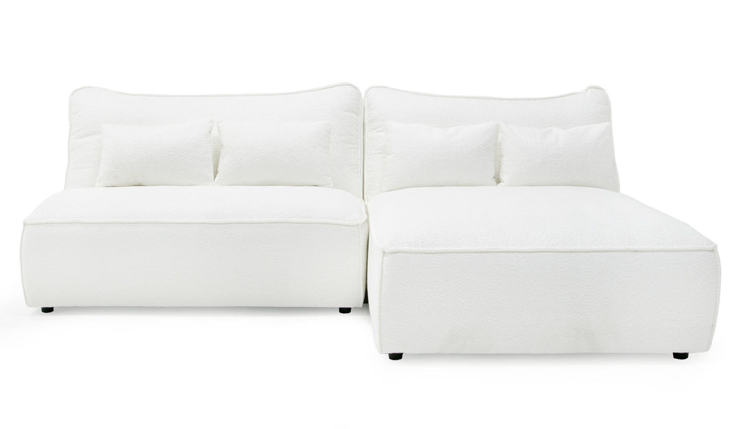 Racine - Modern White Fabric Modular Sectional Sofa