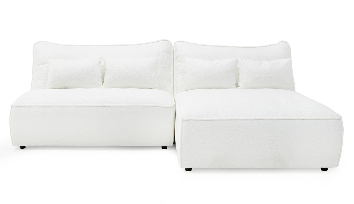 Racine - Modern White Fabric Modular Sectional Sofa - View 2
