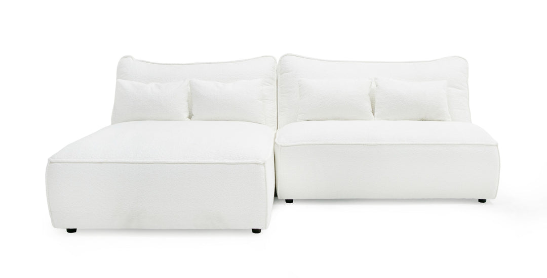 Racine - Modern White Fabric Modular Sectional Sofa