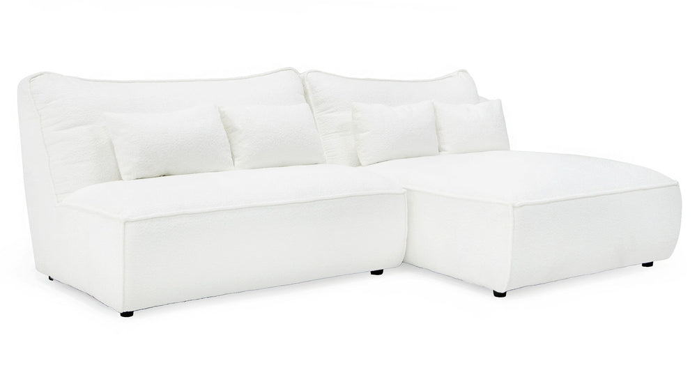 Racine - Modern White Fabric Modular Sectional Sofa - View 3