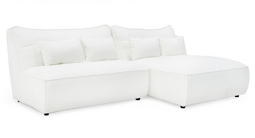 Racine - Modern White Fabric Modular Sectional Sofa