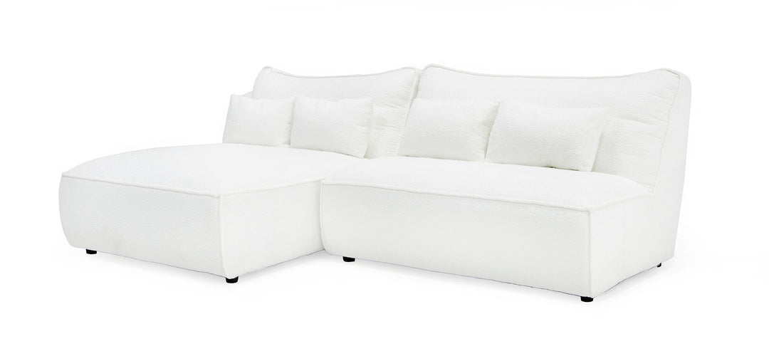 Racine - Modern White Fabric Modular Sectional Sofa