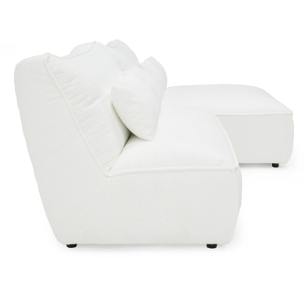 Racine - Modern White Fabric Modular Sectional Sofa - View 4