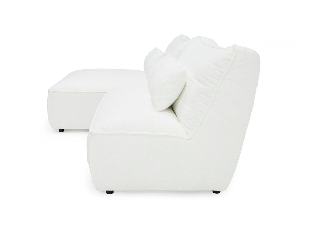 Racine - Modern White Fabric Modular Sectional Sofa
