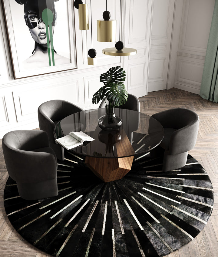 Rackham Mid-Century Walnut Round Dining Table