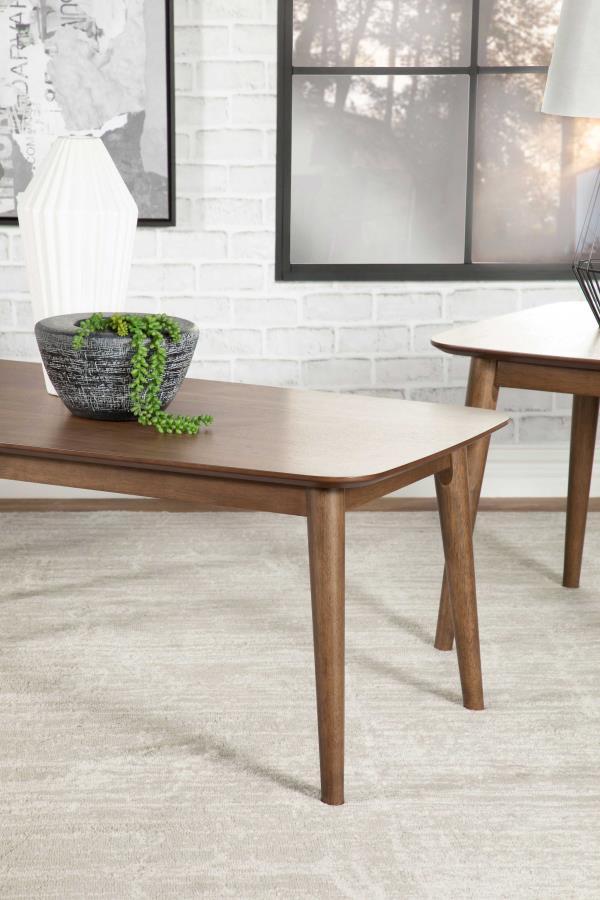 Radley - 3 Piece Rectangular Coffee Table Set - Natural Walnut Table Set modern furniture Contempo Furniture