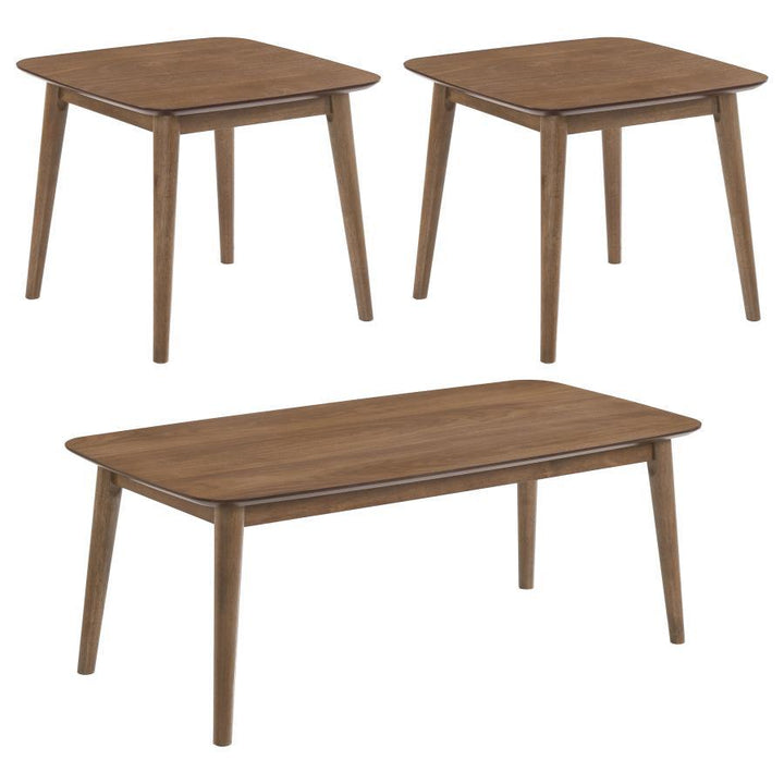Radley - 3 Piece Rectangular Coffee Table Set - Natural Walnut Table Set modern furniture Contempo Furniture