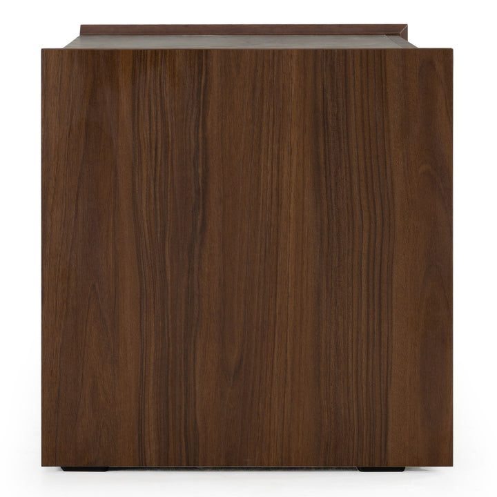 Rado Modern Walnut &amp; Stucco Nightstand
