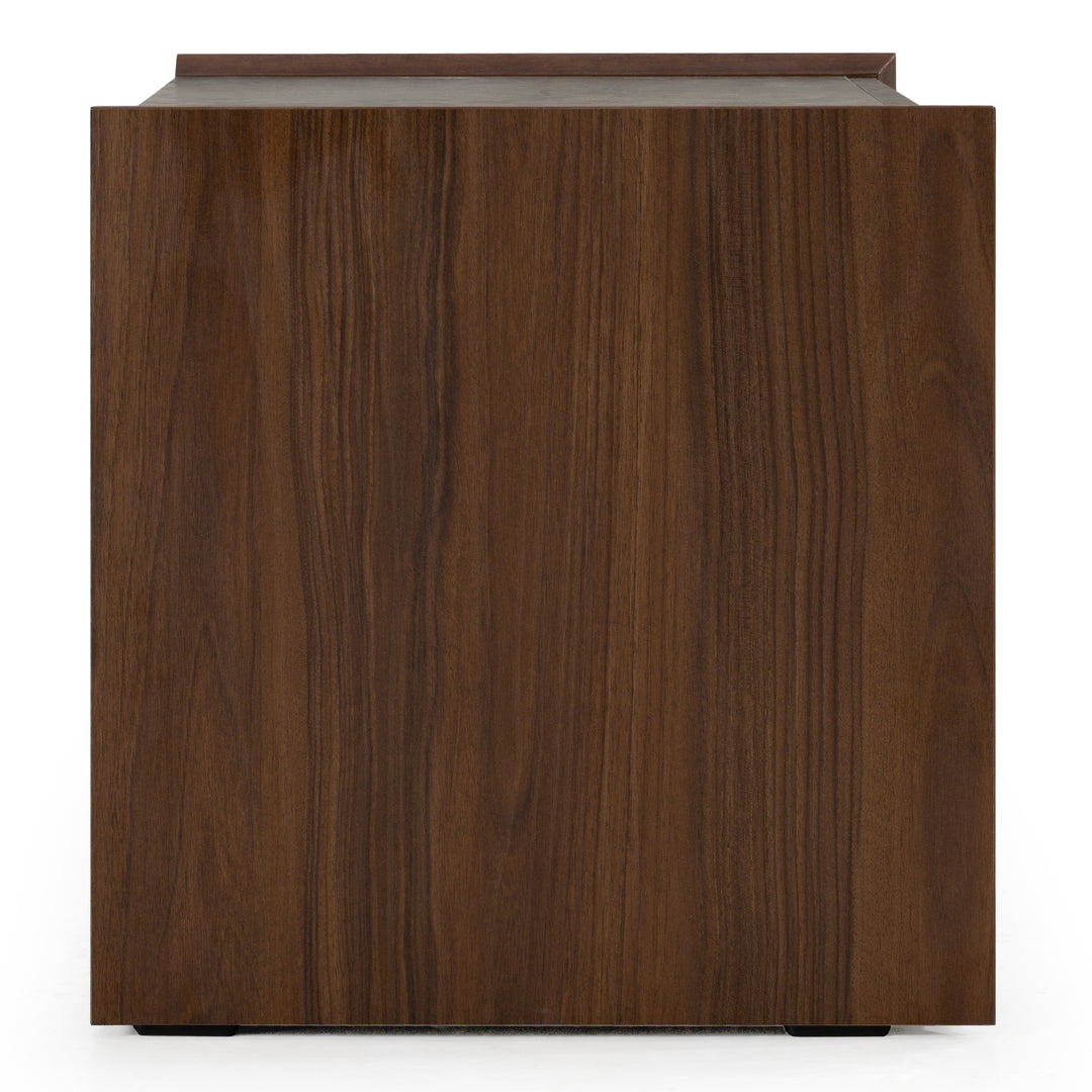 Rado Modern Walnut & Stucco Nightstand