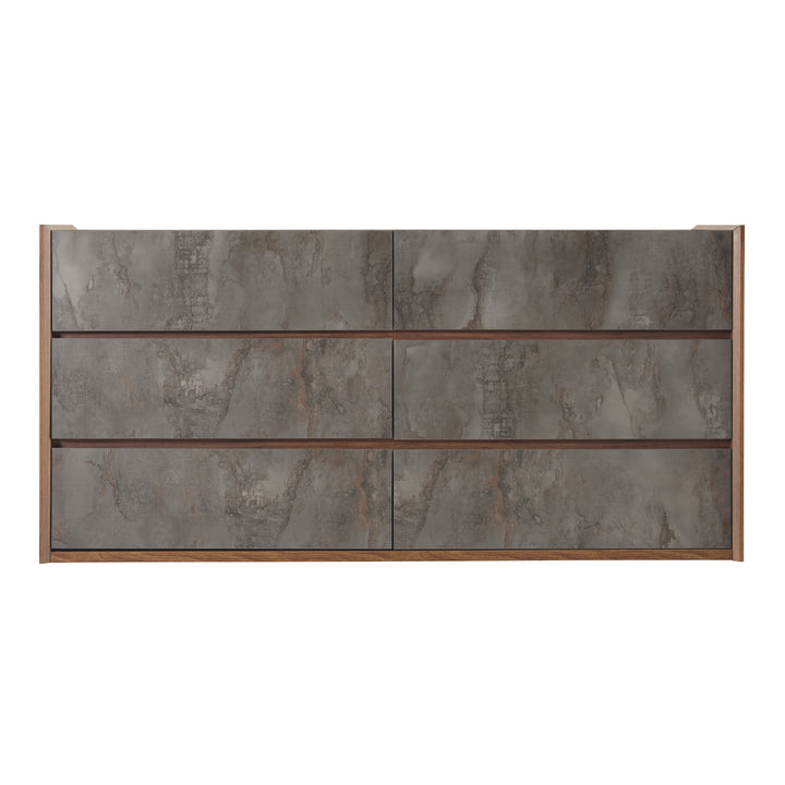 Rado Modern Walnut &amp; Stucco Dresser