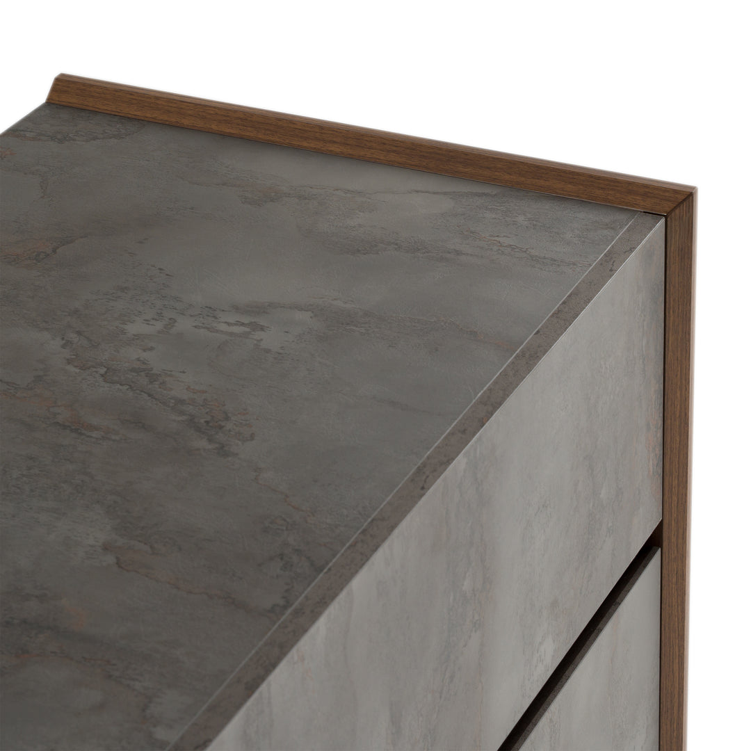 Rado Modern Walnut & Stucco Dresser