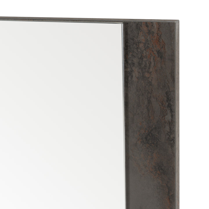 Rado Modern Walnut &amp; Stucco Mirror