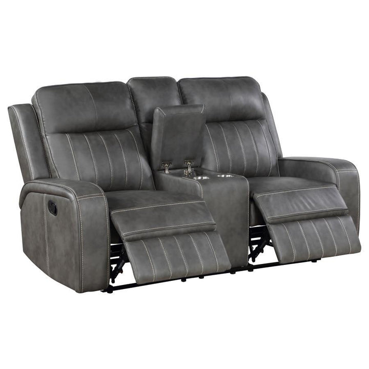 Raelynn - 2 Piece Upholstered Reclining Sofa Set - Gray Reclining Sofa &amp; Loveseat modern furniture Contempo Furniture